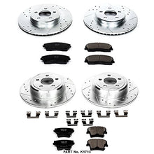Load image into Gallery viewer, Power Stop K1715 Front and Rear Z23 Carbon Fiber Brake Pads with Drilled &amp; Slotted Brake Rotors Kit
