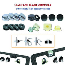 Load image into Gallery viewer, Aootf License Plate Screws Anti Theft - Stainless Steel Security Screws License Plate Bolts Fasteners,Tamper Proof Hardware for Tag Plates on Cars Trucks, Black Chrome Caps -58PC
