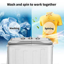 Load image into Gallery viewer, Portable Washer and Dryer,Safeplus Compact Mini Twin Tub Versatile Washing Machine with 8 lbs Washing &amp;5 lbs Spin Dryer Load Cappacity Gravity Drain Pump and Drain Hose for apartments (gray)
