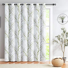 Load image into Gallery viewer, Blackout Sliding Glass Door Curtain 8ft Tree Branch Print Patio Door Curtain 96inches Thermal Insulated Energy Efficient Wide Window Curtain Drapes for Bedroom Living Room Divider 1 Panel 100"w
