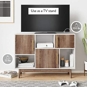 Nathan James Ellipse Multipurpose Display Storage Unit, TV Stand, White