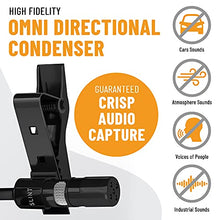 Load image into Gallery viewer, SLINT Lapel Microphone 2 Pack- Clip-On Microphones with Omnidirectional Condenser - Lavalier Lapel Mic Compatible with Android, GoPro, DSLR - Lav Mic for YouTube Recording
