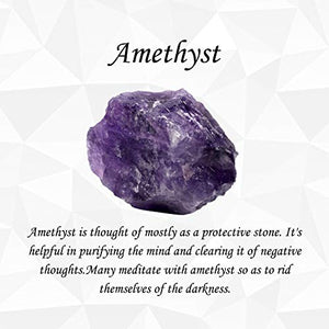 Top Plaza Reiki Healing Crystal Stone Pendant Necklace Irregular Natural Raw Amethyst Gemstone Necklaces for Womens