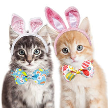Load image into Gallery viewer, Pohshido 2 Pack Easter Cat Collar with Bow Tie and Bell, Holiday Kitty Kitten Breakaway Collar for Boys and Girls Cats
