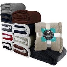 Load image into Gallery viewer, PetAmi Waterproof Dog Blanket for Couch, Sofa | Waterproof Sherpa Pet Blanket for Large Dogs, Puppies | Super Soft Washable Microfiber Fleece | Reversible Design | 60 x 40 (Light Grey)
