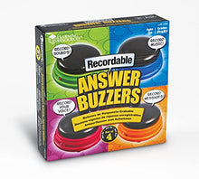 Load image into Gallery viewer, Learning Resources Recordable Answer Buzzers, Personalized Sound Buzzer, Recordable Buttons, Perfect for Game Nights, Set of 4, Ages 3+
