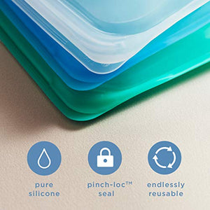 Stasher Platinum Silicone Food Grade Reusable Storage Bag, Lime (Snack) | Reduce Single-Use Plastic | Cook, Store, Sous Vide, or Freeze | Leakproof, Dishwasher-Safe, Eco-friendly | 12 Oz