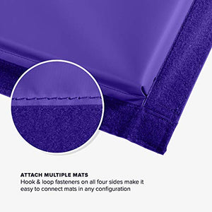 We Sell Mats 4 ft x 10 ft x 2 in Personal Fitness & Exercise Mat, Lightweight and Folds for Carrying, Purple/Pink