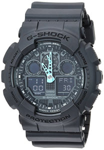 Casio Men's G-Shock Analog-Digital Watch GA-100C-8ACR, Grey/Neon Blue