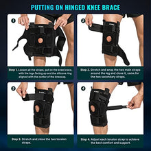 Load image into Gallery viewer, Fit Geno Hinged Knee Brace for Meniscus Tear: Upgraded Support for Knee Pain w/Dual Metal Hinges &amp; Side Spring Stabilizers - Adjustable for Men and Women w/Torn ACL MCL PCL LCL Hyperextension Sprain

