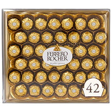 Load image into Gallery viewer, Ferrero Rocher Fine Hazelnut Milk Chocolate, 42 Count, Chocolate Candy Gift Box, 18.5 oz
