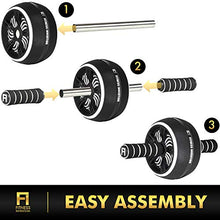 Load image into Gallery viewer, Fitness Invention Ab Roller Wheel - 3-IN-1 Ab Wheel Roller with Knee Mat and Jump Rope - Ab Roller Wheel for Abdominal Exercise - Ab Workout - Home Workout Equipment - Abs Wheel Roller - Abs Roller
