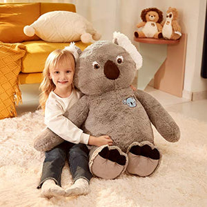 IKASA Large Koala Stuffed Animal Giant Soft Plush Toy for Kids - Cute Huge Jumbo Kawaii Fluffy Plushy Big Size Koala Fat Oversized Plushie - Gifts for Girls Boys Girlfriend (Gray, 30 inches)