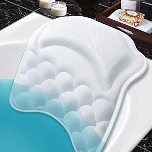 Beautybaby Anti-mold Bathtub Spa Pillow[2020 Upgraded] Bath Pillows for tub, with Non-Slip 8 Large Strong Suction Cups, Free Machine Washable Bag