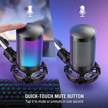 Load image into Gallery viewer, FIFINE Streaming Microphone and Computer Speaker, USB PC Gaming Mic with Boom Arm Pop Filter Mute Button,Gaming RGB Speaker for Twitch, Online Chat,Gamer Youtuber (A6T+A16)
