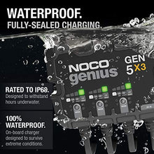 Load image into Gallery viewer, NOCO Genius GEN5X3, 3-Bank, 15-Amp (5-Amp Per Bank) Fully-Automatic Smart Marine Charger, 12V Onboard Battery Charger, Battery Maintainer and Battery Desulfator with Temperature Compensation
