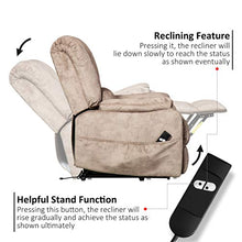 Load image into Gallery viewer, CANMOV Power Lift Recliner Chair for Elderly- Heavy Duty and Safety Motion Reclining Mechanism-Antiskid Fabric Sofa Living Room Chair with Overstuffed Design, Camel
