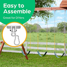 Load image into Gallery viewer, Jungle Gym Kingdom Swing Set Hangers - 4 Heavy Duty Brackets with Locking Snap Hooks for Porch, Patio, Playground - Indoor/Outdoor Hardware &amp; Accessories
