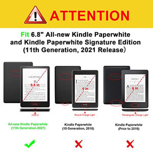 Fintie Slimshell Case for 6.8" Kindle Paperwhite (11th Generation-2021) and Kindle Paperwhite Signature Edition - Premium Lightweight PU Leather Cover with Auto Sleep/Wake, Love Tree