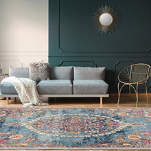 Load image into Gallery viewer, Ottomanson RIX3262-5X7 Rixos Medallion Vintage Area Rug, 5'3" x 7', Turquoise
