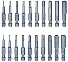 Load image into Gallery viewer, VETCO Magnetic Hex Allen Wrench Drill Bit Set, 20-Piece, With Extra Long Bits, Metric and SAE
