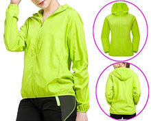 Load image into Gallery viewer, Women&#39;s Long Sleeve Hooded Windproof Cycling Hiking Rain Jacket Sportswear (US 10, Green)
