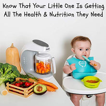 Load image into Gallery viewer, Baby Food Maker | Baby Food Processor Blender Grinder Steamer | Cooks &amp; Blends Healthy Homemade Baby Food in Minutes | Self Cleans | Touch Screen Control | 6 Reusable Food Pouches
