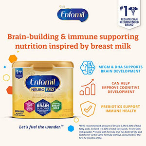 Enfamil NeuroPro Baby Formula Milk Powder Reusable Tub, 20.7 oz -Brain Building Nutrition Inspired by Breast Milk-Omega 3 DHA, Non-GMO, MFGM, Prebiotics, Iron & Immune Support (Package May Vary)