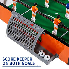 Load image into Gallery viewer, Rally and Roar Tabletop Foosball Mini Soccer Game, 2 Balls, 6 Player Rows, and Built In Scoreboard

