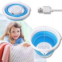Load image into Gallery viewer, Portable Mini Washing Machine,CAMTOA Folding Turbo Washer Lightweight Travel Ultrasonic Turbine USB Powered Laundry Tub for Camping Dorms Apartments College Business Trip Clothes
