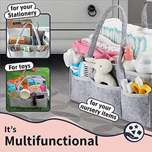 Load image into Gallery viewer, Putska Baby Diaper Caddy Organizer: Portable Holder Bag for Changing Table and Car, Nursery Essentials Storage bins gifts with 2 Pacifier Clips, 2 Bibs…

