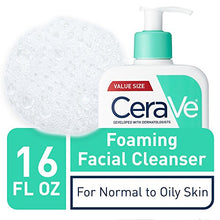 Load image into Gallery viewer, CeraVe Foaming Facial Cleanser | Makeup Remover and Daily Face Wash for Oily Skin | 16 Fluid Ounce
