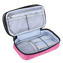 Load image into Gallery viewer, Teamoy Travel Makeup Brush Bag(up to 8.5"), Professional Cosmetic Artist Organizer Case with Handle Strap for Makeup Brushes and Beauty Supplies-Small, Pink(No Accessories Included)
