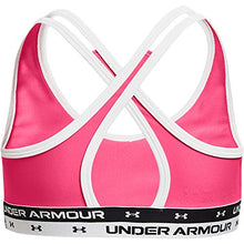 Load image into Gallery viewer, Under Armour Girl's Cross-Back Solid Bra (Big Kids) Cerise LG (14-16 Big Kids)
