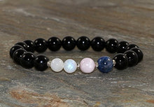 Load image into Gallery viewer, Kunzite, Kyanite, Moonstone &amp; Black Onyx Bracelet, Connecting the Heart Mind, Breaking Down Emotional Barriers-Opening the Heart Chakra
