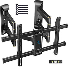 Load image into Gallery viewer, Corner TV Wall Mount Full Motion- Corner TV Bracket Fits 37-65 Inch LED, LCD 4K Flat Curved Screen TVs- Hold up to 99 lbs Max VESA 600x400 W/Tilt, Swivel and Level
