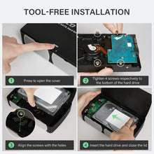 Load image into Gallery viewer, FIDECO SATA Hard Drive Enclosure Case with Fan, USB 3.0 SATA hdd enclosure for 2.5/3.5 inch SATA HDD/SSD, External Hard Drive Case,Support Up to 16TB
