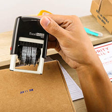 Load image into Gallery viewer, ExcelMark 7820 Self-Inking Rubber Date Stamp – Great for Shipping, Receiving, Expiration and Due Dates (Blue Ink)
