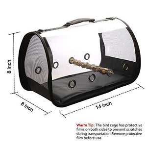 Blue Mars Bird Carrier, Bird Travel Cage Portable&Breathable&Lightweight Pets Birds Travel Cage (Samll)