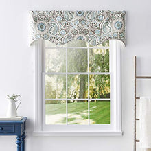 Load image into Gallery viewer, Ellis Curtain Paisley Prism Jacobean Floral Print Lined Duchess Filler Valance, 50 by 15-Inch, Latte
