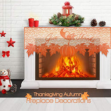 Load image into Gallery viewer, Fall Decoration Thanksgiving Decor Fireplace Scarf Maple Leaves Mantle Scarf Holiday Fireplace Decorations with Maple Leaves String Lights 20 LED Fall String Lights for Home Indoor Decoration
