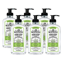 Load image into Gallery viewer, J.R. Watkins Gel Hand Soap, Scented Liquid Hand Wash for Bathroom or?Kitchen, USA Made and Cruelty Free, 11 fl oz, Aloe &amp; Green Tea, 6 Pack
