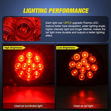 Load image into Gallery viewer, Nilight - TL-18 2PCS 4" Round Red LED Trailer Tail Lights w/Surface Mount Grommet Plugs IP67 Stop Brake Turn Tail Lights for Truck Trailer RV Jeep, 2 Years Warranty
