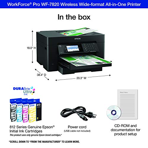 Load image into Gallery viewer, Epson Workforce Pro WF-7820 Wireless All-in-One Wide-Format Printer with Auto 2-Sided Print up to 13" x 19", Copy, Scan and Fax, 50-Page ADF, 250-sheet Paper Capacity, 4.3" Screen, Works with Alexa