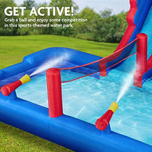 Load image into Gallery viewer, Sunny &amp; Fun Ultra All-Play Inflatable Water Slide Park – Heavy-Duty for Outdoor Fun - Climbing Wall, Slides, Bounce House, Volley Net, Deep Pool – Inflate with Included Air Pump &amp; Carrying Case
