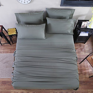 SONORO KATE Bed Sheets Set Sheets Microfiber Super Soft 1800 Thread Count Luxury Egyptian Sheets 16-Inch Deep Pocket Wrinkle Fade and Hypoallergenic - 6 Piece (Queen, Dark Grey)