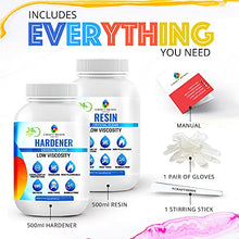 Load image into Gallery viewer, CRAFT RESIN Epoxy Resin Kit - Crystal Clear Resin &amp; Hardener for Jewelry, Countertop, Crafts, &amp; Art Resin Molds - Food Safe, Self Leveling with Gloss, UV &amp; Heat Resistant, No Bubble &amp; Yellowing 34Oz
