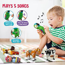 Load image into Gallery viewer, La Granja De Zenon Farm Toys Lorito Pepe Stuffed PVC Animal Plush Bird Toys 8" Interactive Musical Doll Gift for Toddlers Parrot Boys Girls
