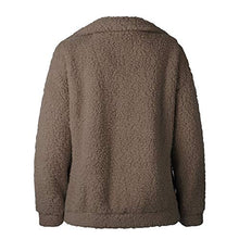 Load image into Gallery viewer, PRETTYGARDEN Women&#39;s Fashion Long Sleeve Lapel Zip Up Faux Shearling Shaggy Oversized Coat Jacket With Pockets Warm Winter (Coffee, Small)
