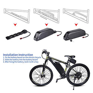 1000W 52V Ebike Battery, 52V 17.5AH Eletric Bike Battery with Charger, BMS Protection Board, Waterproof Shell, Battery Level Light and Safe Lock, Lithium Li-ion Battery for 1200W 1000W 750W 500W 350W
